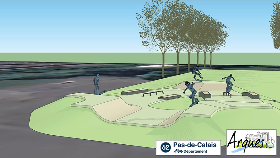 nouveau skate park de la ville d'Arques