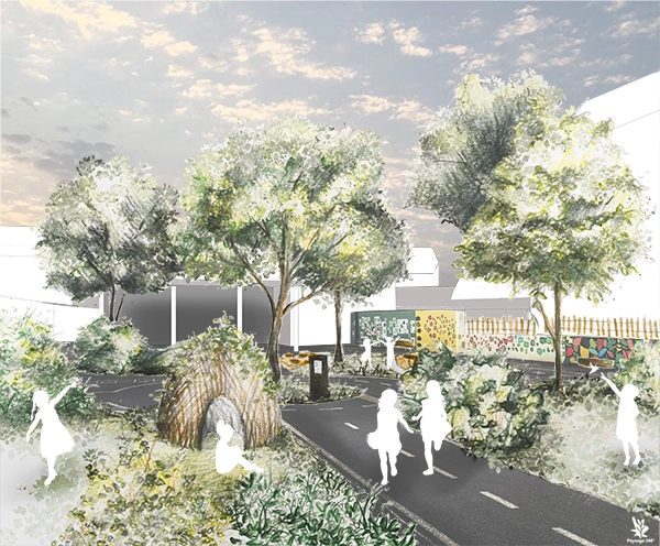 projet cour oasis de l'école du centre